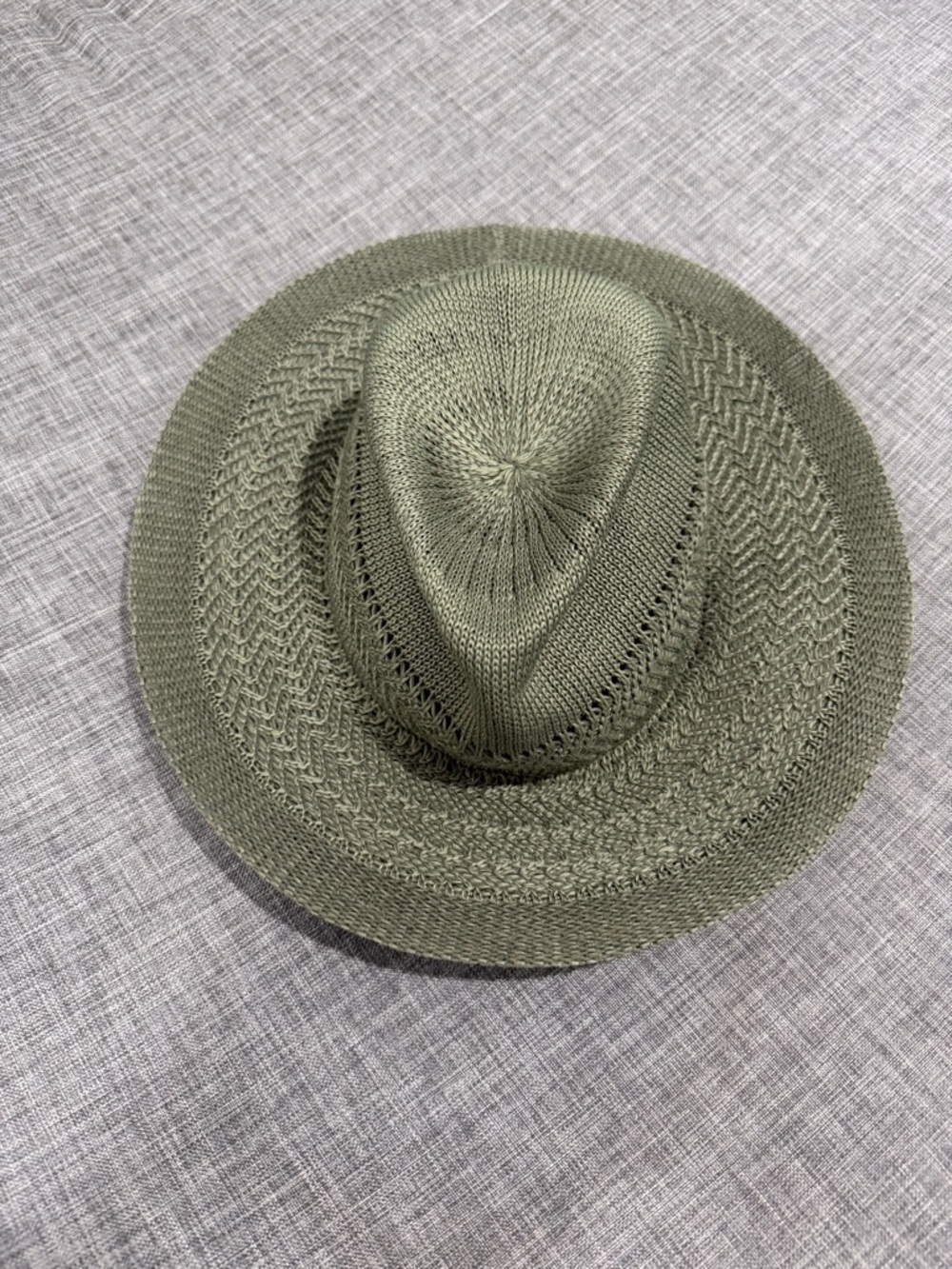 Olive Knit Fedora Hat for Women - Breathable Summer Style